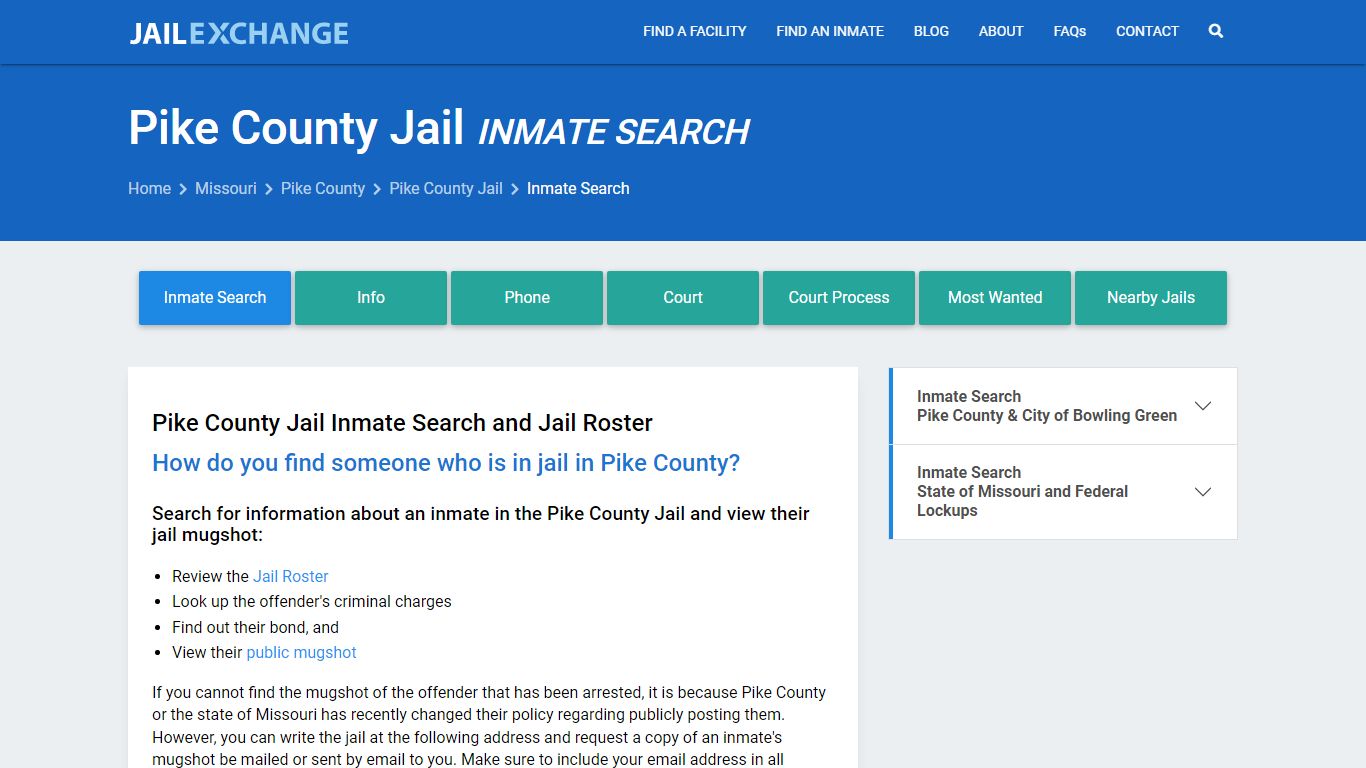 Inmate Search: Roster & Mugshots - Pike County Jail, MO