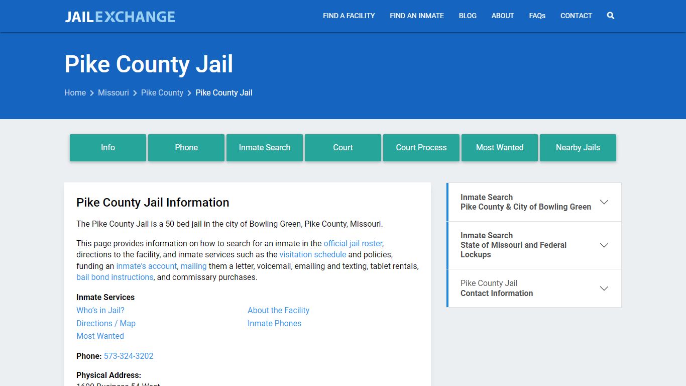 Pike County Jail, MO Inmate Search, Information - Jail Exchange